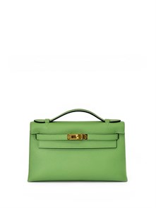 {{photo.Alt || photo.Description || 'HERMES клатч POCHETTE 22 см кожа свифт зеленая золото'}}