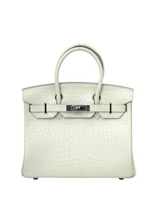 {{photo.Alt || photo.Description || 'HERMES сумка Birkin 30 см кожа крокодила молочная серебро'}}