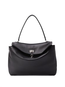 BALENCIAGA сумка Rodeo кожа гладкая черная серебро СК-01036