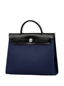{{photo.Alt || photo.Description || 'HERMES Herbag сумка 31 см синий текстиль черная кожа серебро'}}