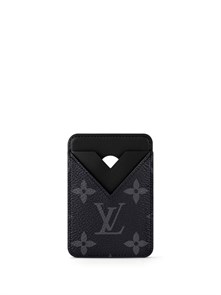 LV визитница на магните серая монограмма ВЗ-01126
