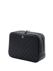 CHANEL косметичка 25 см икра черная серебро НС-8697