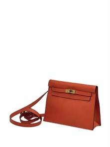 HERMES сумка Kelly Dance кожа оранжевая золото СК-00431