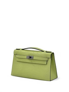 {{photo.Alt || photo.Description || 'HERMES клатч POCHETTE 22 см салатовая кожа крокодила серебро'}}