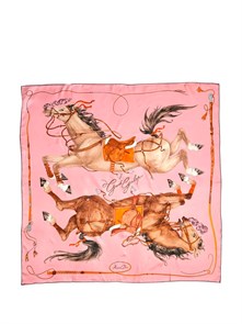 HERMES платок 90x90 см шелк розовый ПЛ-01402