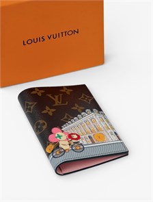 LV обложка на паспорт коричневая монограмма с принтом ОП-01016