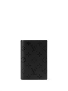 LV обложка на паспорт черная канва монограмма ОП-01338