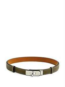 HERMES ремень Келли Этуп бежевый серебро РМ-00202