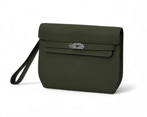 HERMES борсетка замок Kelly кожа того цвет зеленый БР-2577