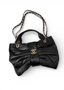 CHANEL сумка бабочка черная золото СК-01032