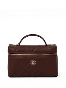 {{photo.Alt || photo.Description || 'CHANEL сумка Vanity бордовая с ручкой кожа икра крупная клетка золото'}}