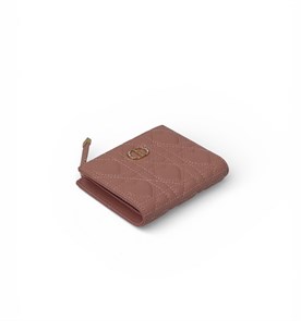 DIOR кошелек на кнопке с сердцами розовый золото КЛ-01047