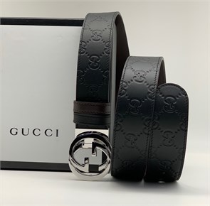 {{photo.Alt || photo.Description || 'GUCCI ремень кожа монограмма черный гладкий пряжка круглая лого плоская'}}