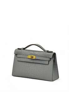 {{photo.Alt || photo.Description || 'HERMES клатч POCHETTE 22 см серая кожа крокодила золото'}}