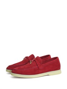 Loro Piana лоферы замша красные ОК-00251