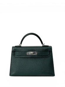 {{photo.Alt || photo.Description || 'HERMES сумка Mini Kelly кожа Шевре 19 см темно-зеленая серебро'}}