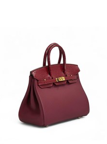 {{photo.Alt || photo.Description || 'HERMES сумка Birkin 25 см кожа Того и кожа крокодила бордовая золото'}}