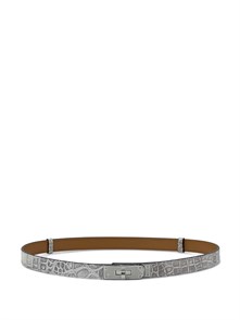 HERMES ремень Келли Гималай кожа крокодила серебро РМ-00385