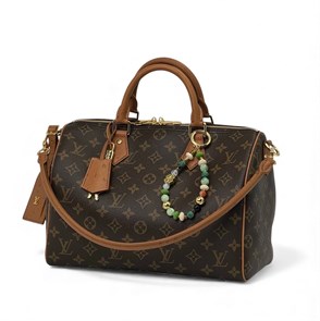 LV сумка SPEEDY 30 см коричневая монограмма ручки под страуса СК-00220