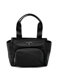 PRADA сумка нейлон карман на молнии спереди черная СК-01372