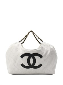 CHANEL сумка Shopping Small текстиль белая СК-01697