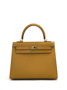 HERMES сумка Kelly кожа Эпсом 25 см бисквит золото СК-00411