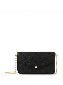 LV клатч Pochette Felicie 3 в 1 кожа Того черный серебро НС-01311