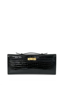 {{photo.Alt || photo.Description || 'HERMES клатч Kelly Cut кожа крокодила лаковая черная'}}