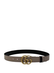 GUCCI ремень 28 мм двухсторонний черно-бежевый гладкая кожа пряжка GG золото РМ-00233