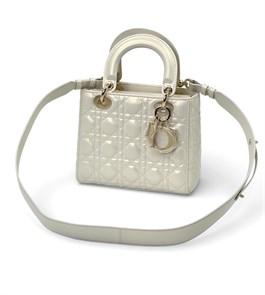 DIOR LADY сумка белая 20 см золото СК-00786