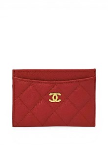 CHANEL визитница кожа икра красная золото ВЗ-01242