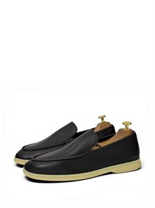 LORO PIANA лоферы низкие кожа кофейные с белой подошвой ОК-2459