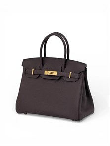 HERMES сумка Birkin кожа Того 30 см шоколадная золото СК-01209