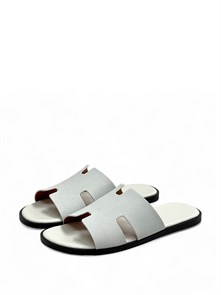 {{photo.Alt || photo.Description || 'HERMES Тапочки из белой кожи эпсом белая стелька'}}