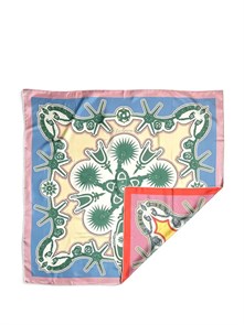 HERMES платок 90x90 см шелк голубой ПЛ-01404