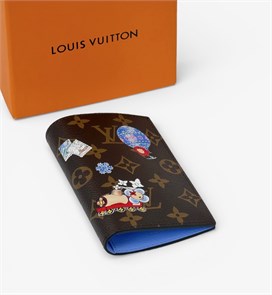 LV обложка на паспорт коричневая монограмма с принтом ОП-01019