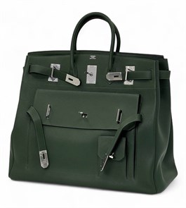 HERMES Birkin 50 см сумка зеленая кожа того серебро СК-00401