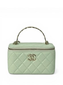 {{photo.Alt || photo.Description || 'CHANEL сумка Vanity с металлической ручкой кожа икра мятная золото'}}