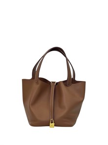 HERMES Picotin сумка 22 см коричневая золото СК-00507
