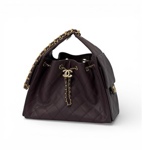 CHANEL сумка Hobo 26 см кожа икра шоколад золото СК-00916