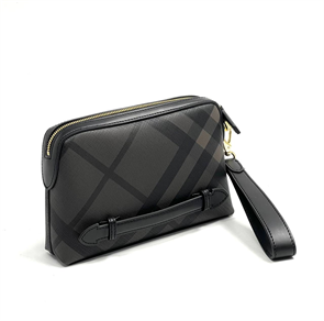 BURBERRY борсетка с ручкой сзади клетка коричневая БР-0862