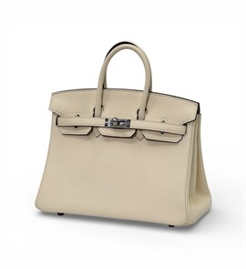 HERMES сумка Birkin 25 см кожа Того персиковая серебро СК-00803
