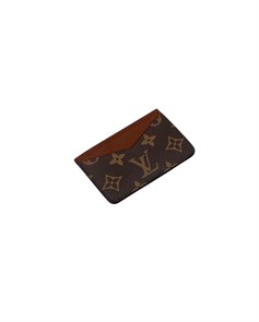 LV визитница коричневая канва и кожа ВЗ-00179