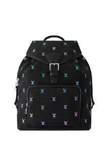 {{photo.Alt || photo.Description || 'LV рюкзак Montsouris джинсовый черного цвета с клапаном и эмблемами разных цветов'}}