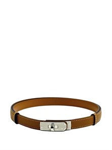 HERMES ремень Келли кэмел серебро РМ-00678