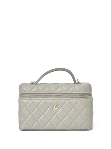 {{photo.Alt || photo.Description || 'CHANEL сумка Vanity с ручкой кожа икра клетка серая золото'}}