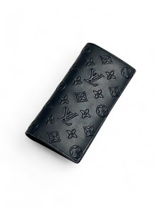 LV купюрница BRAZZA SLENDER гладкая черная кожа с узором монограммы КП-1870