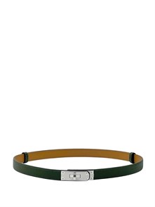 HERMES ремень Келли эпсом зеленый серебро РМ-00531
