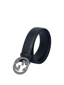 {{photo.Alt || photo.Description || 'GUCCI ремень кожа монограмма черный пряжка GG серебро глянцевая'}}