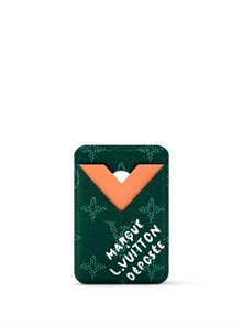LV визитница на магните зеленая монограмма деним ВЗ-01333